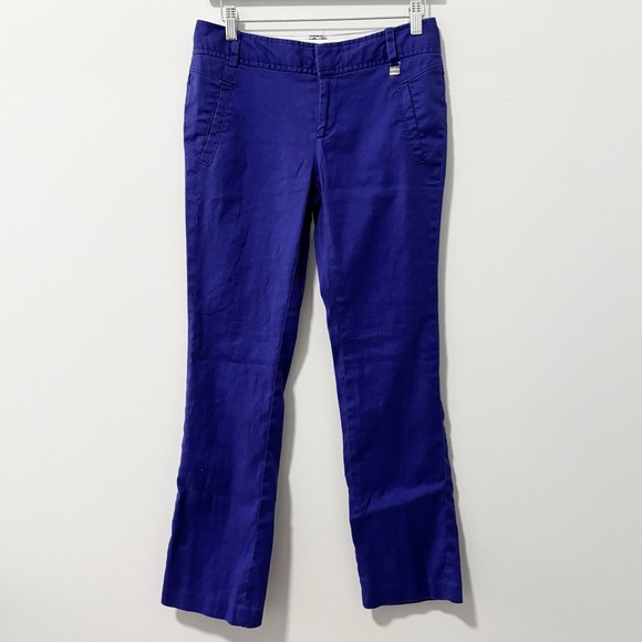 Calvin Klein Pants - Calvin Klein Straight Leg Pants Womens Size 4 Purple/Blue Color Linen Blend Work